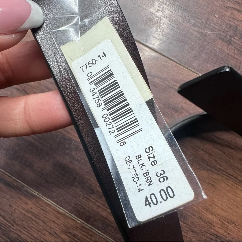 Kenneth Cole Black Leather Buckle Belt